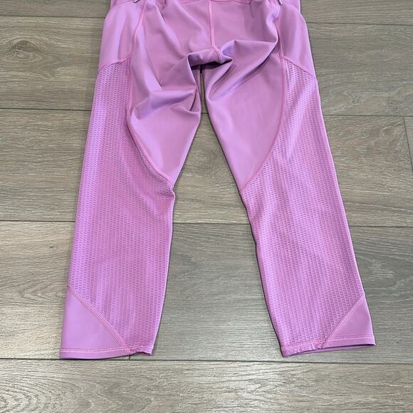 ATHLETA Violet Blush Mesh Contender High Rise Active Gym Yoga Running Capri XS - Picture 7 of 11